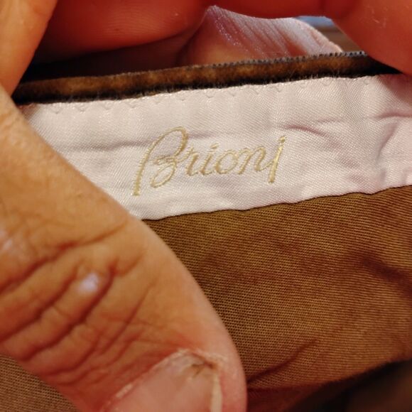 Brioni corduroy pants mens 40 brown dress designer cannes flat front italian - Picture 7 of 9